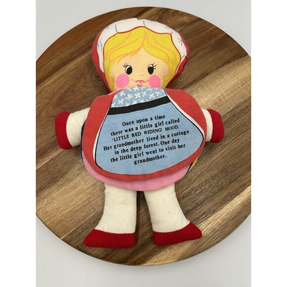 Vintage Handmade Cloth Doll Blue Gingham Dress Lace Trim 10” Sarah Montjoy - Picture 2 of 14